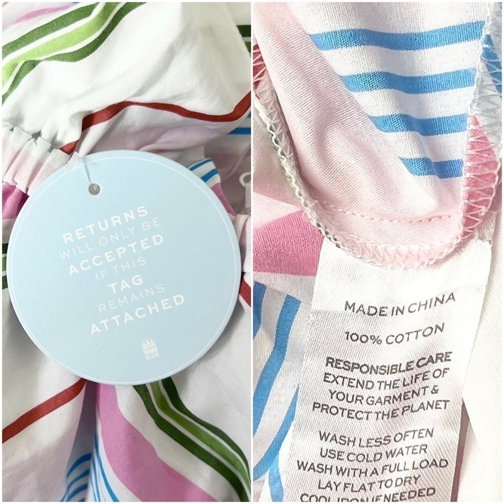 NWT HILL HOUSE Rainbow Stripe Sleeveless Ruffle Tiered Babydoll Gigi Dress XXL - Picture 6 of 7